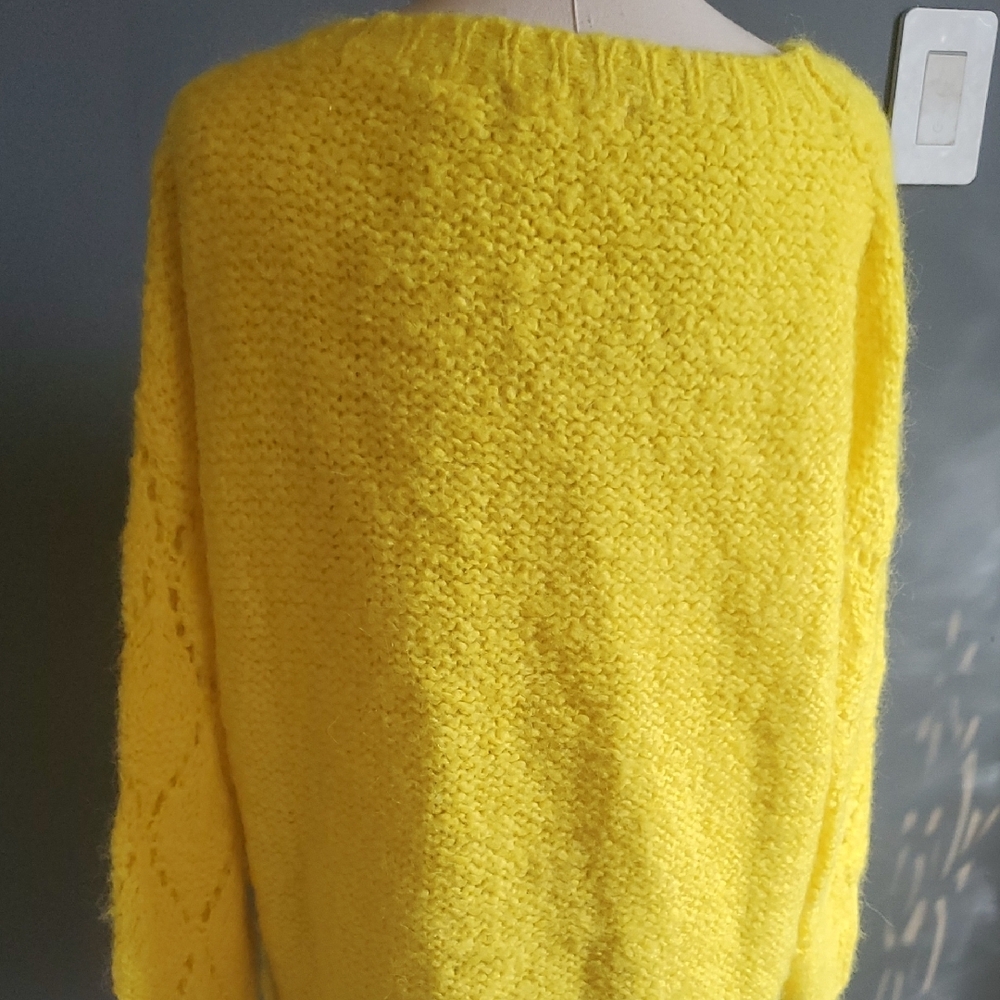 Sleeping On Snow Sunny Yellow Women's Knit Sweater - Picture 6 of 15